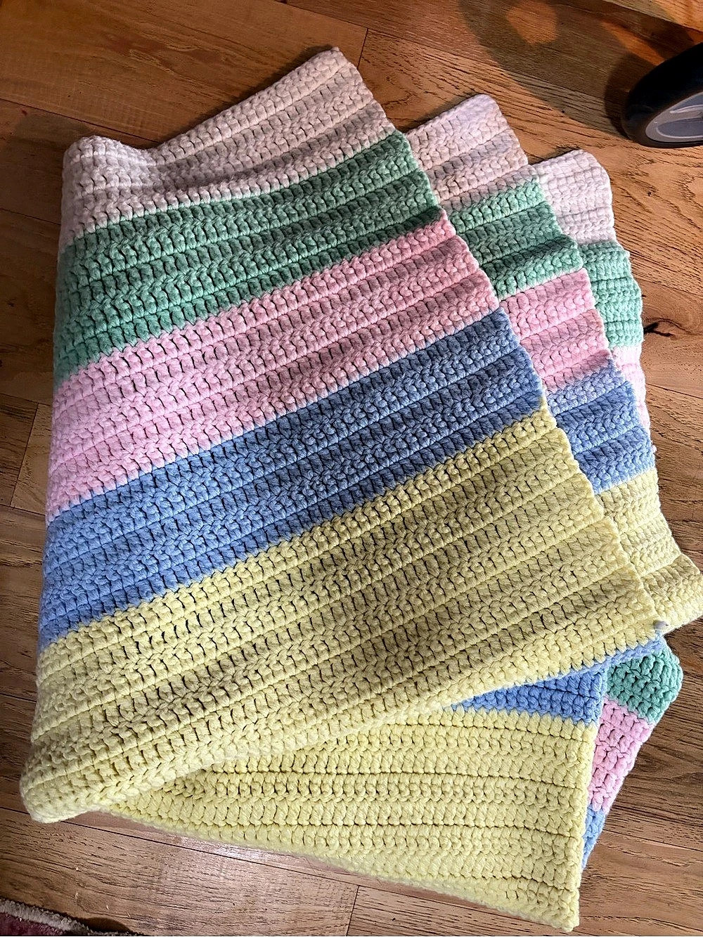 Baby Striped Crochet Blanket in Pastel colors